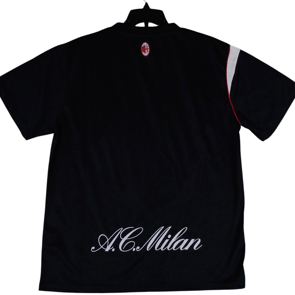 A.C. Milan Soccer Jersey Men Medium Black New Rhinox Official Licensed Product